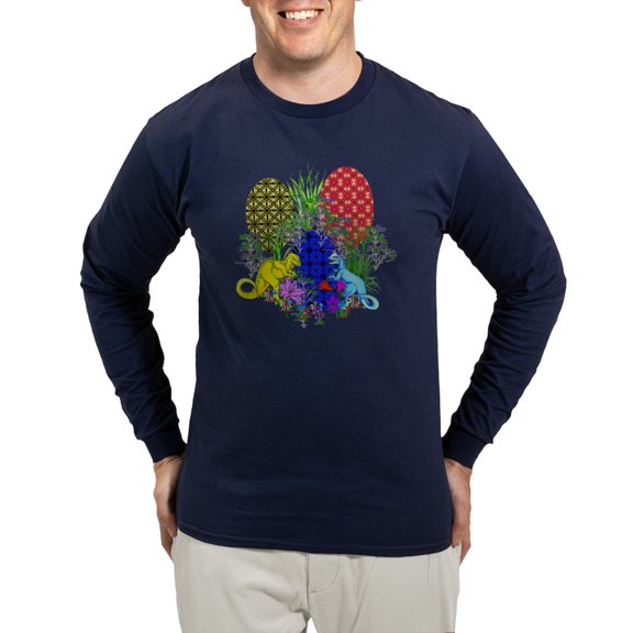 CafePress - Dinosaur Easter Eggs Long Sleeve Dark T Shirt - Long Sleeve Dark T-Shirt