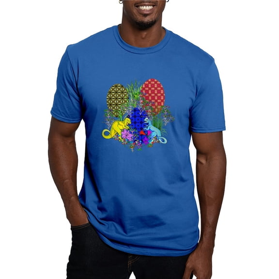 CafePress - Dinosaur Easter Eggs Men's Fitted T Shirt (Dark) - Men's Fitted T-Shirt