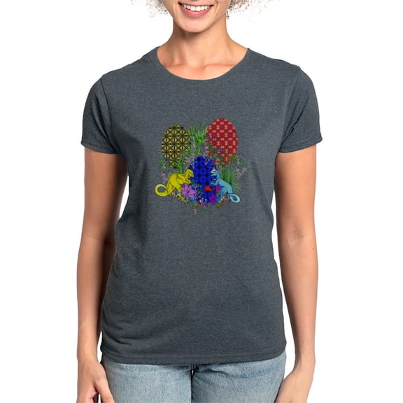 CafePress - Dinosaur Easter Eggs Women's Classic T Shirt - Women's Traditional Fit Dark T-Shirt