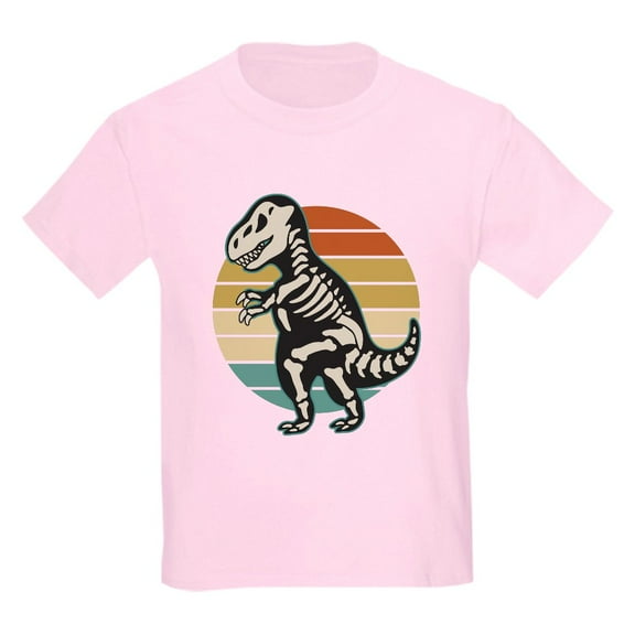 CafePress - Dinosaur Halloween Skeleton T Shirt - Light Classic Kids Graphic, Short Sleeve T-Shirt, Sizes XS-XL