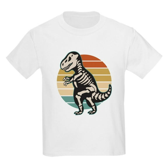 CafePress - Dinosaur Halloween Skeleton T Shirt - Light Classic Kids Graphic, Short Sleeve T-Shirt, Sizes XS-XL
