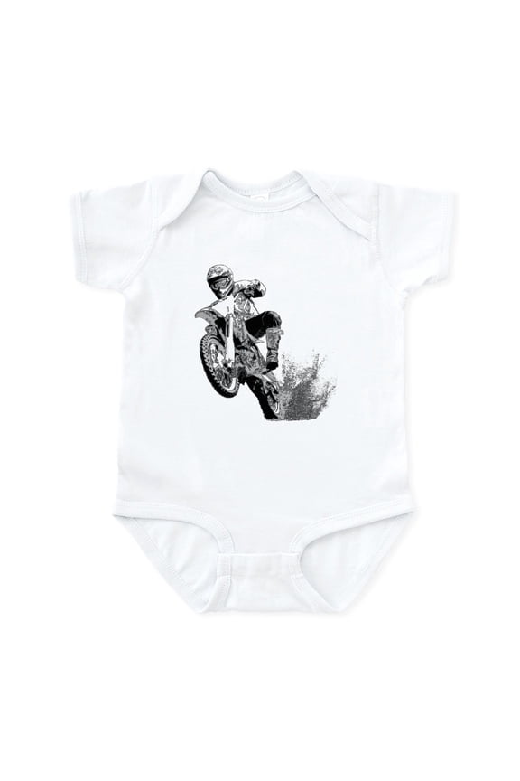 - Dirtbike Wheeling In Mud Infant Bodysuit - Baby Light Bodysuit, Size Newborn - 24 Months