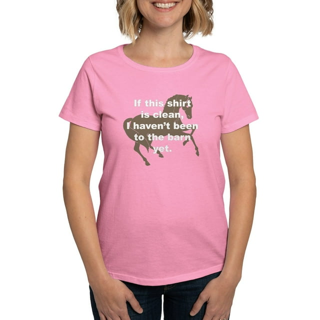 CafePress - Dirty Barn Shirt W/ Horse Women's Dark T Shirt - Women's Traditional Fit Dark T-Shirt