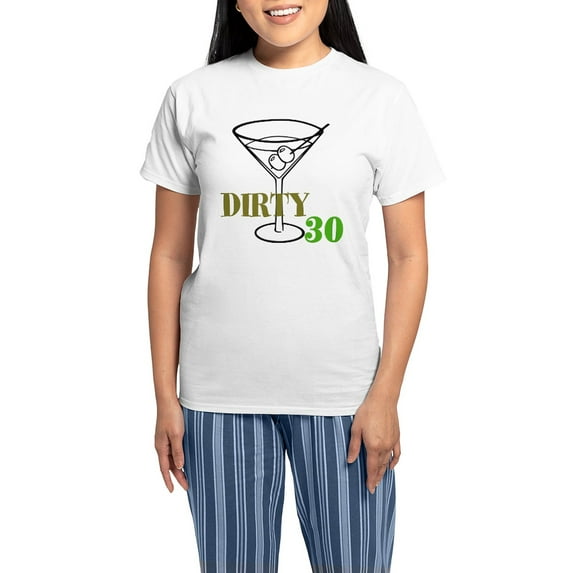 CafePress - Dirty Thirty Pajamas - Women's Short Sleeve Print T-Shirt and Pants Light Cotton Pajama Set