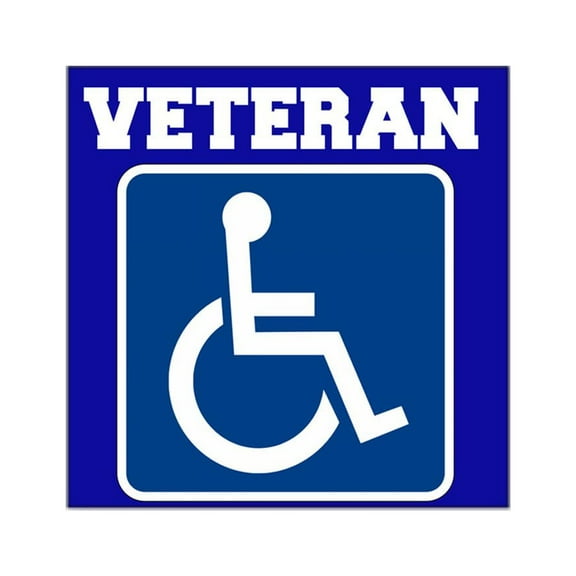 CafePress - Disabled Handicapped Veteran Sticker - Square Sticker 3" x 3"