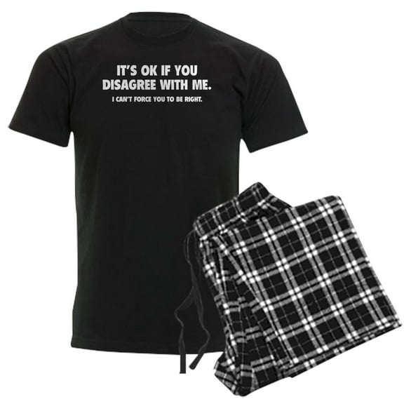 CafePress - Disagree With Me Men's Dark Pajamas - Men's Dark Loose Fit Cotton Pajama Set