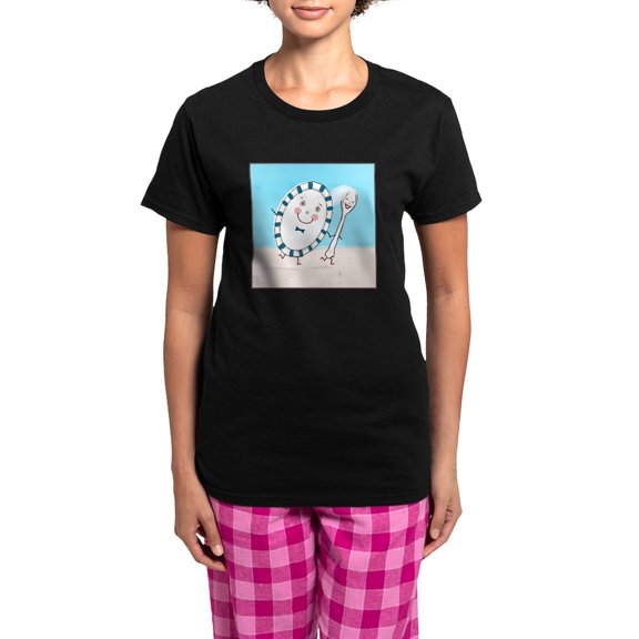 CafePress - Dish And Spoon Couple Women's Dark Pajamas - Women's Short Sleeve Print T-Shirt and Pants Dark Cotton Pajama Set