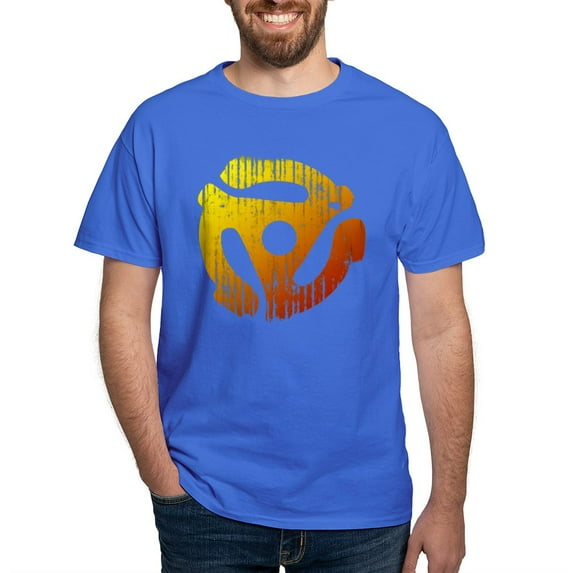 CafePress - Distressed 45 RPM Adapter Dark T Shirt - Men's Classic Graphic Cotton T-Shirt