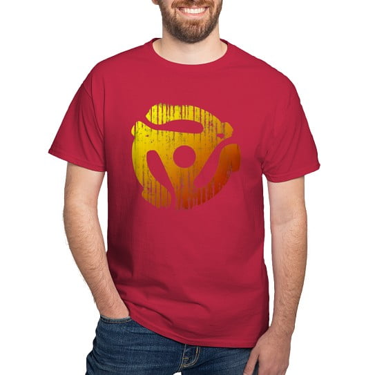 CafePress - Distressed 45 RPM Adapter Dark T Shirt - Men's Classic Cotton T-Shirts