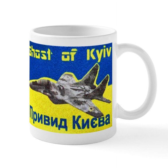 CafePress - Distressed, 80S Style, Ukraine, Ghost Of Kyiv, Zel - 11 oz Ceramic Mug - Novelty Coffee Tea Cup
