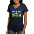 thumbnail image 1 of CafePress - Distressed, 80S Style, Ukraine, Ghost Of Kyiv, Zel - Women's V-Neck Dark T-Shirt, 1 of 4