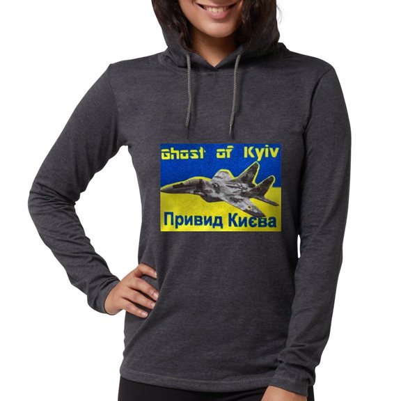 CafePress - Distressed, 80S Style, Ukraine, Ghost Of Kyiv, Zel - Womens Hooded Shirt