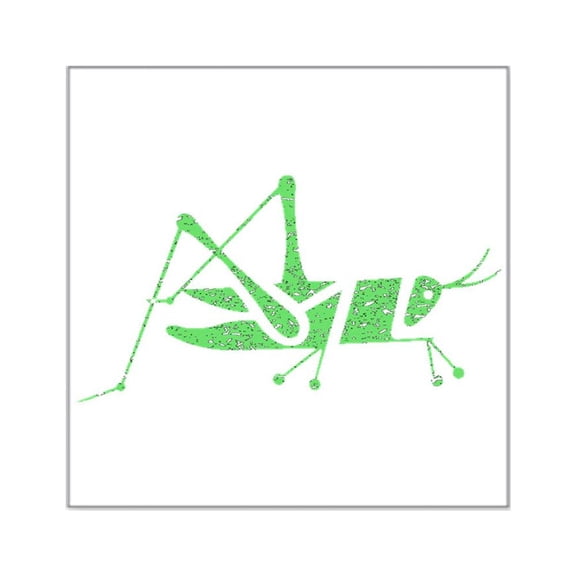 CafePress - Distressed Green Grasshopper Sticker - Square Sticker 3" x 3"