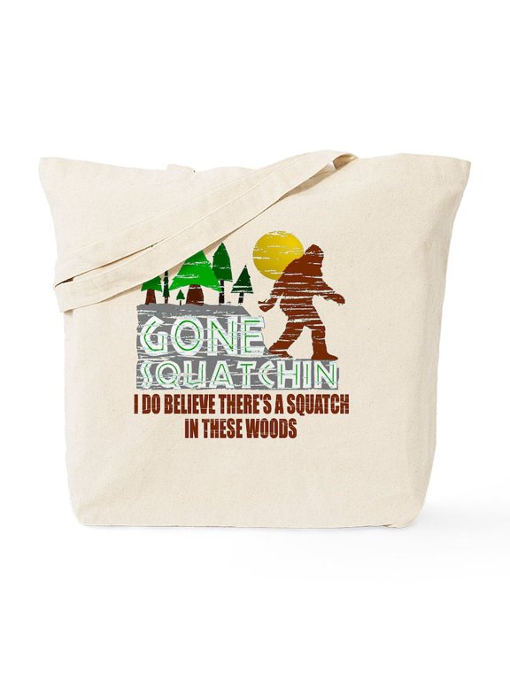 - Distressed Original Gone Squatchin Design Tote Bag - Unisex Canvas Tote Bag, Beige, 1-Piece