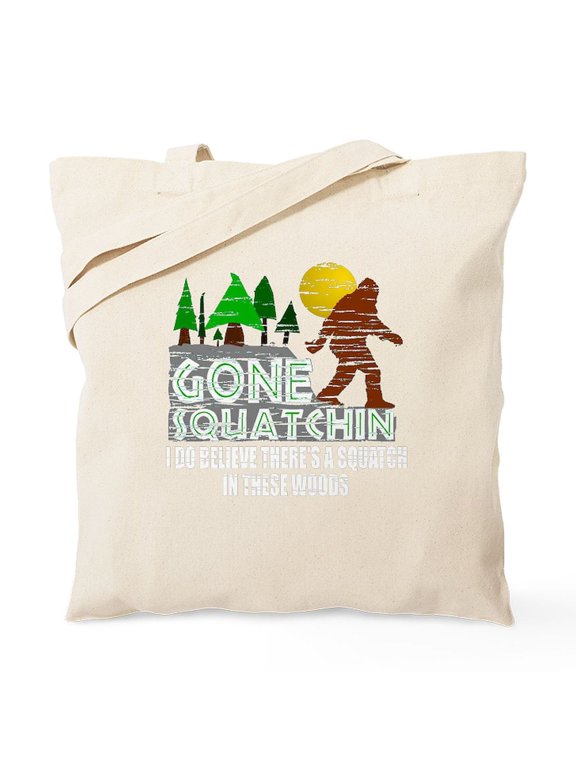 - Distressed Original Gone Squatchin Design Tote Bag - Unisex Canvas Tote Bag, Beige, 1-Piece