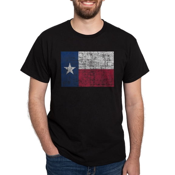 CafePress - Distressed Texas Flag T Shirt - Men's Classic Graphic Cotton T-Shirt