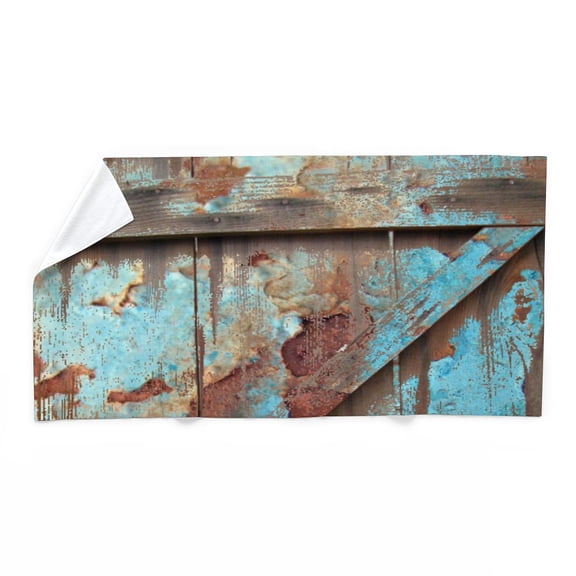 CafePress - Distressed Turquoise Barn Wood - Large Beach Towel, Soft 30"x60" Towel with Unique Design