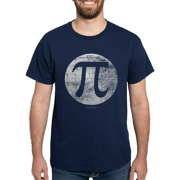 CafePress - Distressed Vintage Pi Logo T Shirt - Men's Classic Graphic Cotton T-Shirt