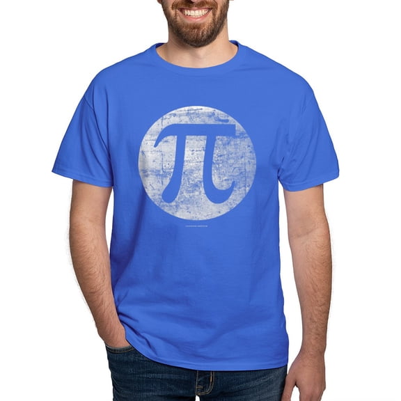 CafePress - Distressed Vintage Pi Logo T Shirt - Men's Classic Graphic Cotton T-Shirt