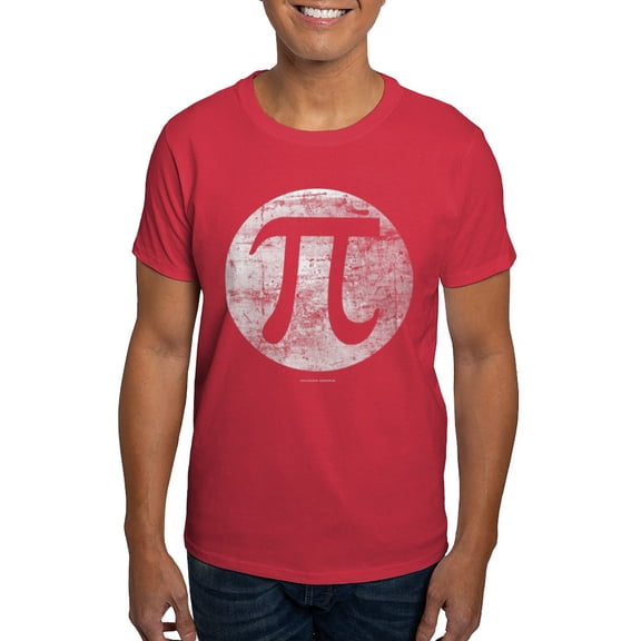 CafePress - Distressed Vintage Pi Logo T Shirt - Men's Classic Graphic Cotton T-Shirt