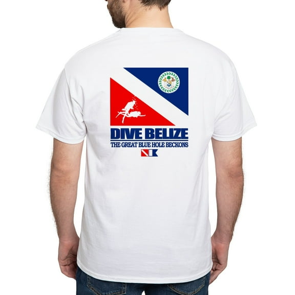 CafePress - Dive Belize T Shirt - Men's White Classic Cotton T-Shirts