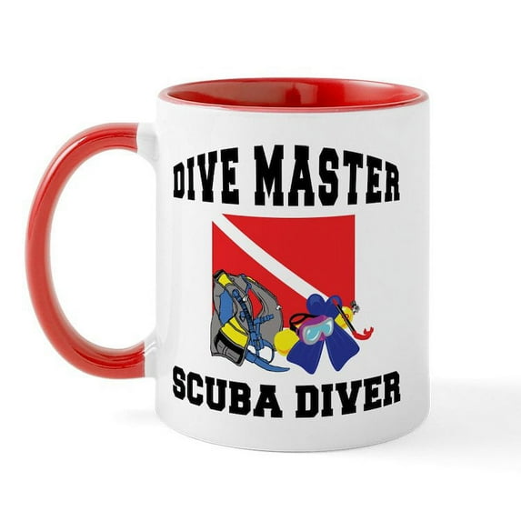CafePress - Dive Master SCUBA Mug - 11 oz Ceramic Mug - Novelty Coffee Tea Cup
