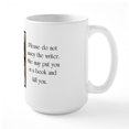 thumbnail image 1 of CafePress - Do Not Annoy The Writer (Female Writer) Mugs - 15 oz Ceramic Large White Novelty Mug, 1 of 6