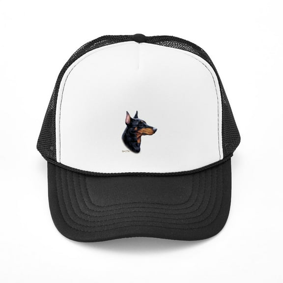 CafePress - Doberman - Adjustable Unisex Printed Trucker Hat with Mesh Back