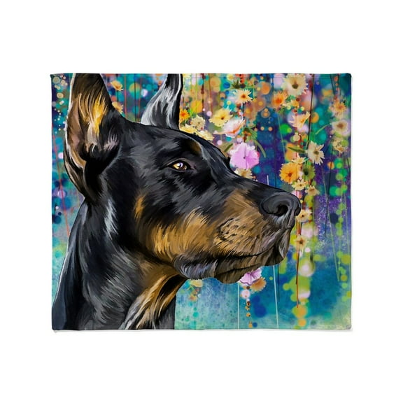 CafePress - Doberman Painting Throw Blanket - Soft Fleece Throw Blanket, 50"x60" for All Ages