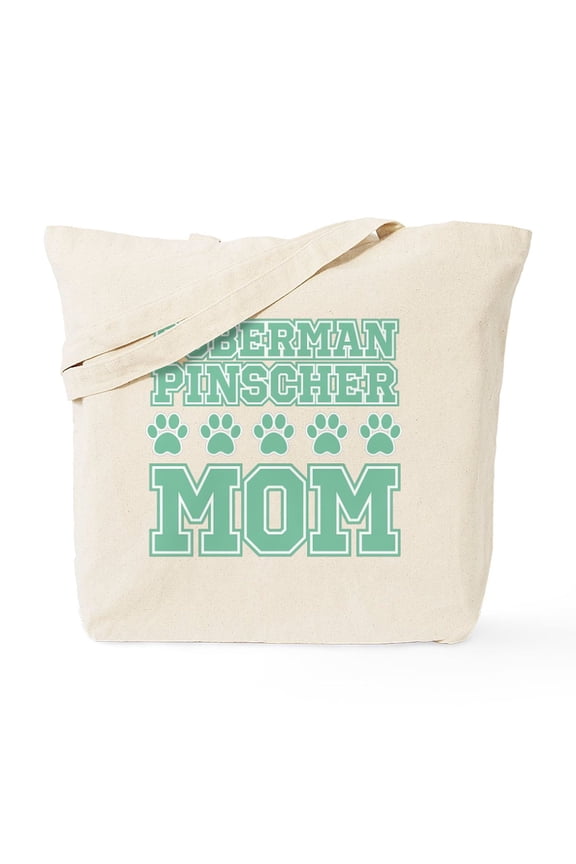 - Doberman Pinscher Mom Tote Bag - Unisex Canvas Tote Bag, Beige, 1-Piece