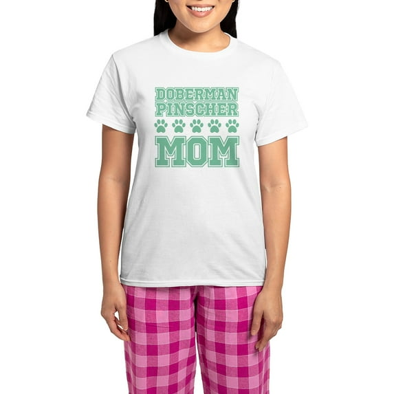 CafePress - Doberman Pinscher Mom Women's Light Pajamas - Women's Short Sleeve Print T-Shirt and Pants Light Cotton Pajama Set