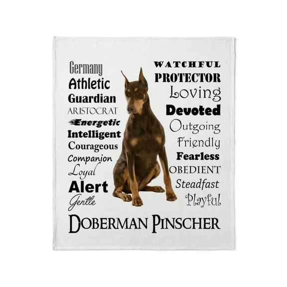 CafePress - Doberman Traits Throw Blanket - Soft Fleece Throw Blanket, 50"x60" for All Ages