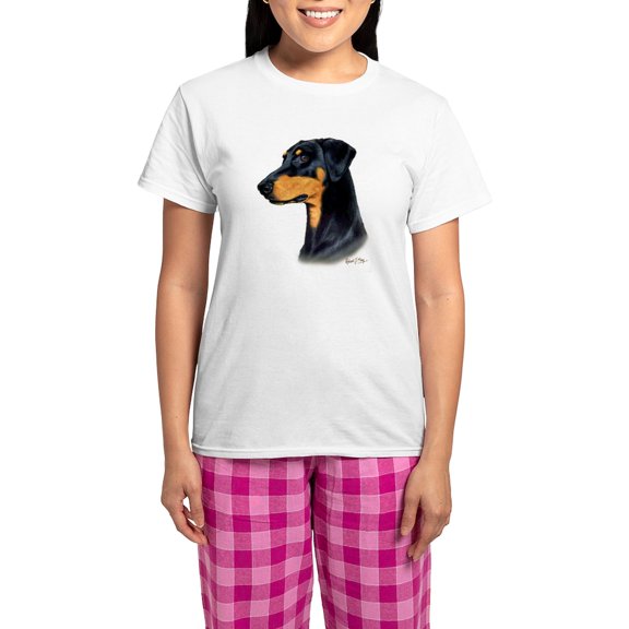 CafePress - Doberman Women's Light Pajamas - Women's Short Sleeve Print T-Shirt and Pants Light Cotton Pajama Set