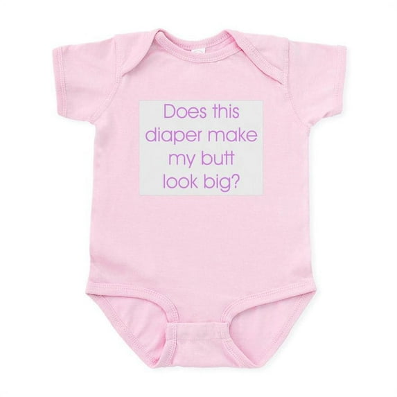 CafePress - Does This Diaper Make My Butt Look Big? Creeper - Baby Light Bodysuit, Size Newborn - 24 Months