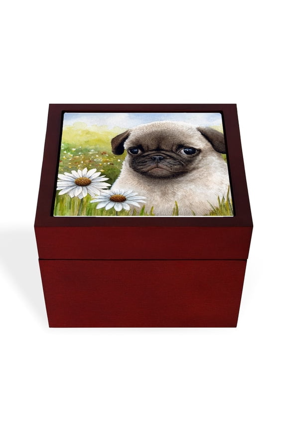- Dog 114 - Keepsake Box, Finished Hardwood Jewelry Box, Velvet Lined Memento Box