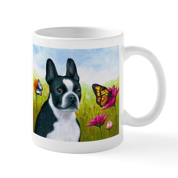 CafePress - Dog 134 Boston Terrier Mugs - 11 oz Ceramic Mug - Novelty Coffee Tea Cup