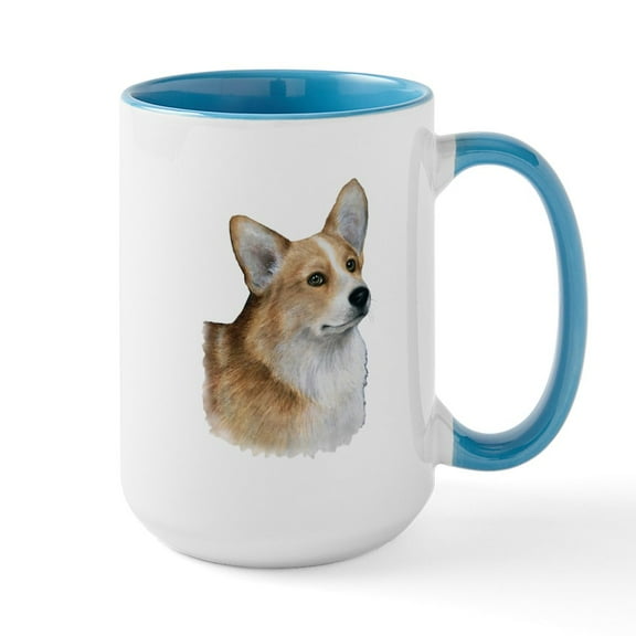 CafePress - Dog 89 Corgi Mugs - 15 oz Ceramic Large White Novelty Mug