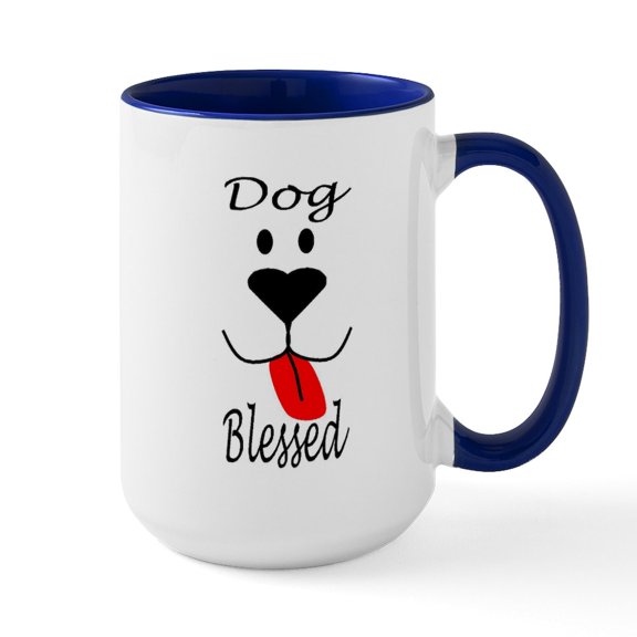 CafePress - Dog Blessed Ceramic Mug - 15 oz Ceramic Large White Novelty Mug