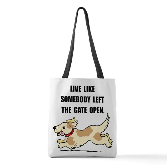 CafePress - Dog Gate Open - Polyester Tote Bag 16"x16"