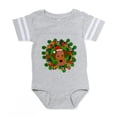 thumbnail image 1 of CafePress - Dog In Christmas Wreath - Cute Infant Baby Football Bodysuit, 1 of 3