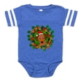 thumbnail image 1 of CafePress - Dog In Christmas Wreath - Cute Infant Baby Football Bodysuit, 1 of 3