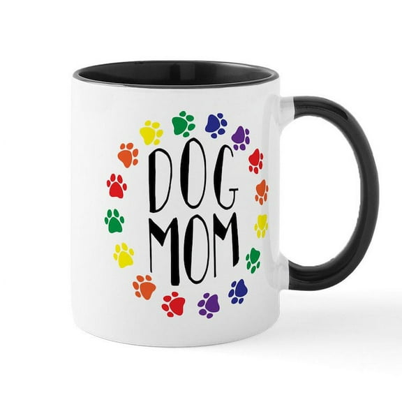 CafePress - Dog Mom Mugs - 11 oz Ceramic Mug - Novelty Coffee Tea Cup