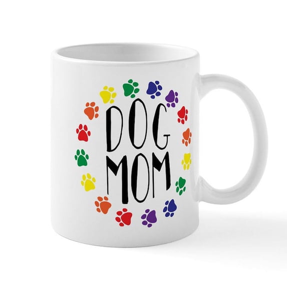 CafePress - Dog Mom Mugs - 11 oz Ceramic Mug - Novelty Coffee Tea Cup