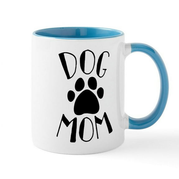 CafePress - Dog Mom Paw Mugs - 11 oz Ceramic Mug - Novelty Coffee Tea Cup