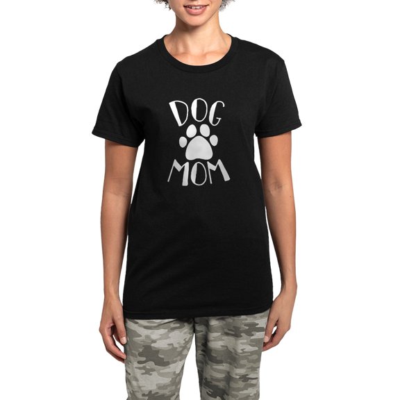 CafePress - Dog Mom Paw Women's Dark Pajamas - Women's Short Sleeve Print T-Shirt and Pants Dark Cotton Pajama Set