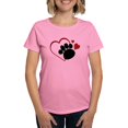 thumbnail image 1 of CafePress - Dog Paw Print With Love Hear T Shirt - Women's Traditional Fit Dark T-Shirt, 1 of 4