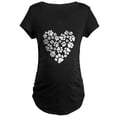 thumbnail image 1 of CafePress - Dog Paw Prints Heart Maternity Dark T Shirt - Maternity Dark T-Shirt, 1 of 3