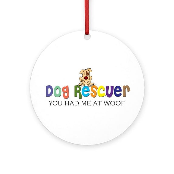 CafePress - Dog Rescuer - Round Wood Ornament 4"