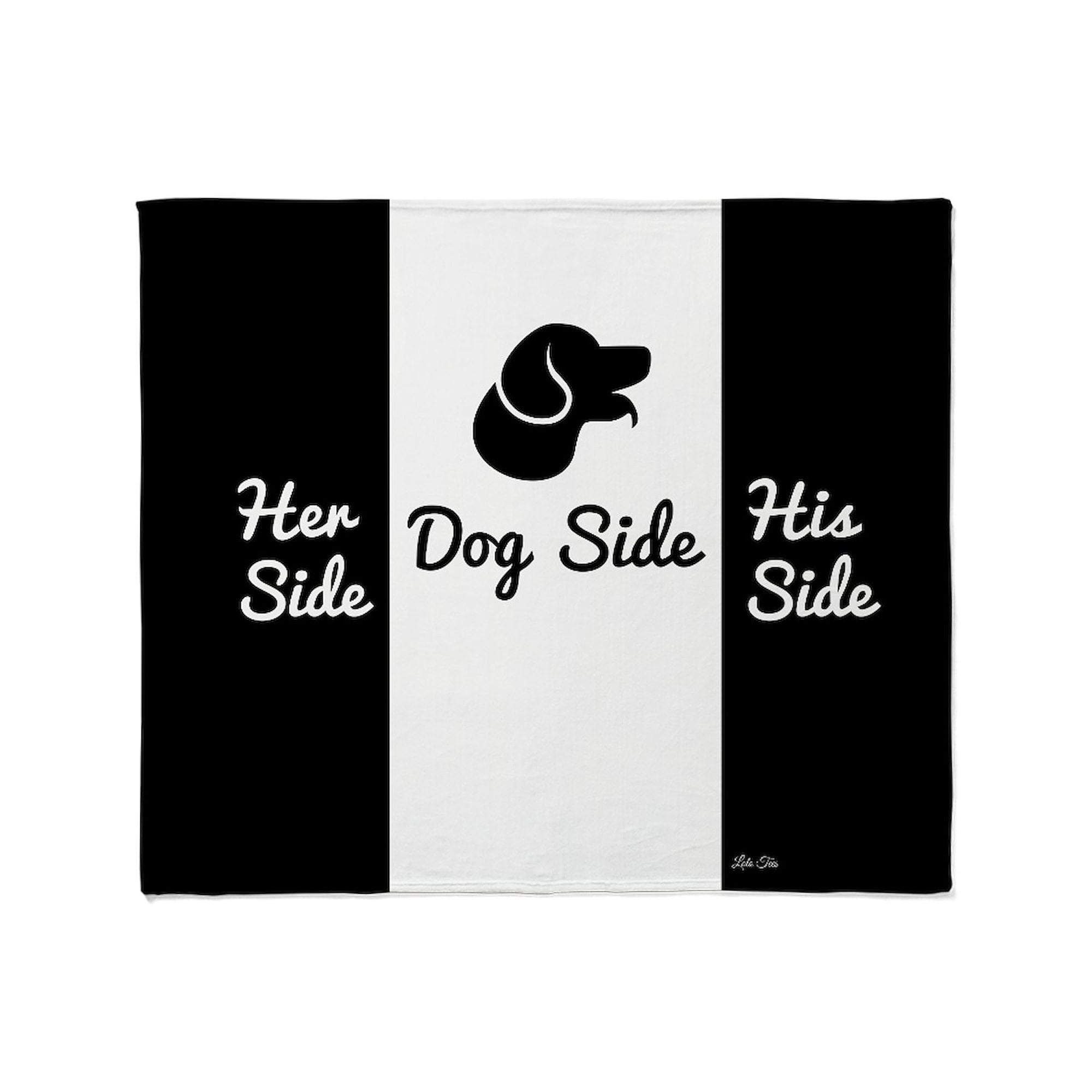 CafePress - Dog Side Vs His/Her Side Bedspread Throw Blanket - Soft Fleece Throw Blanket, 50"x60" for All Ages