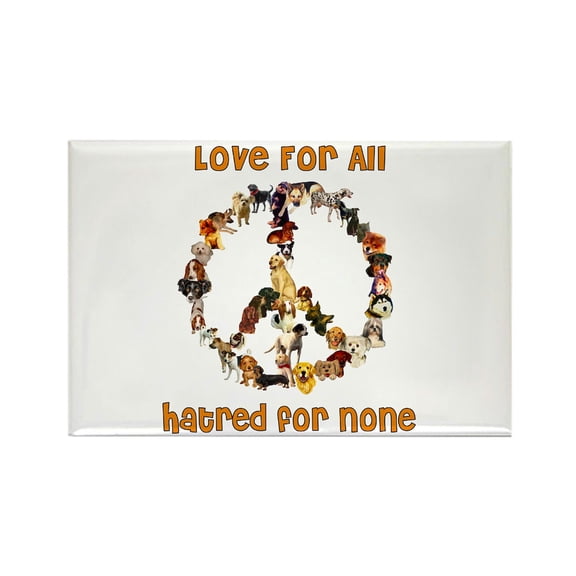 CafePress - Dogs Of Peace - Rectangle Magnet, 2"x3" Refrigerator Magnet